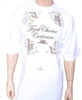 First Choice Couture Brown Crystal Signature Shirt