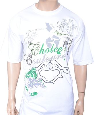 First Choice Couture Green Crystal Signature shirt