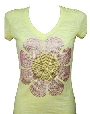 Rawyalty Women Sunflower Burn-out Tee